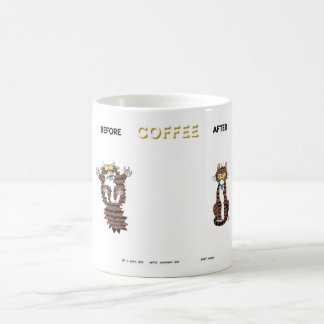 Mitts, voor en na, koffie! Mok