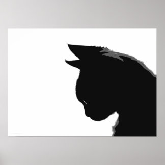 Mitzi-Kat: Poster met zwarte en witte kat