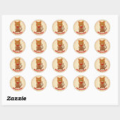 Mitzipher The Sweet Gingerbrood Cat Cartoon Ronde Sticker (Vel)
