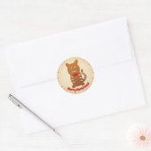 Mitzipher The Sweet Gingerbrood Cat Cartoon Ronde Sticker (Envelop)