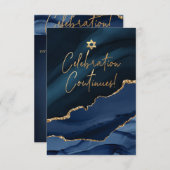 ✡ Mitzvah Celebration! Waterverf roodblauw RSVP Kaartje (Voorkant / Achterkant)