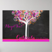 Mitzvah Chalkboard Tree of Life Sign In Board Poster (Voorkant)