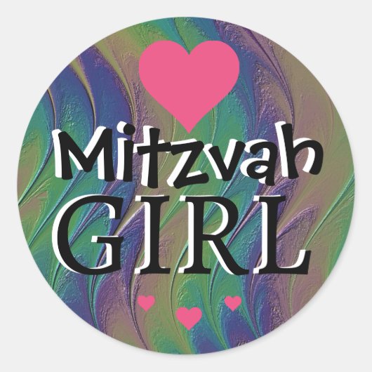 Mitzvah Meisje Regenboog Sticker (Voorkant)