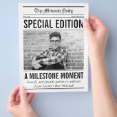 Mitzvah Newspaper Program, Single Large Page Flyer (Hand)