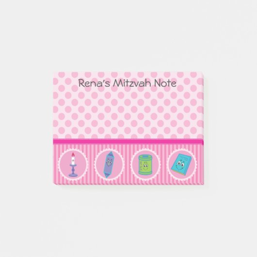 Mitzvah Note Post it Pad - meisjes (Voorkant)