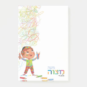 Mitzvah Note voor Hebreeuwse jongen - 4x6 Sticky N