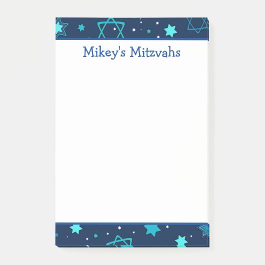 Mitzvah-notities - Blauwe ster van David Post-it® Notes (Voorkant)