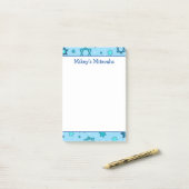 Mitzvah-notities - Lichtblauwe davidster Post-it® Notes (Op bureau)