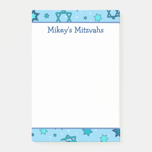 Mitzvah-notities - Lichtblauwe davidster Post-it® Notes (Voorkant)