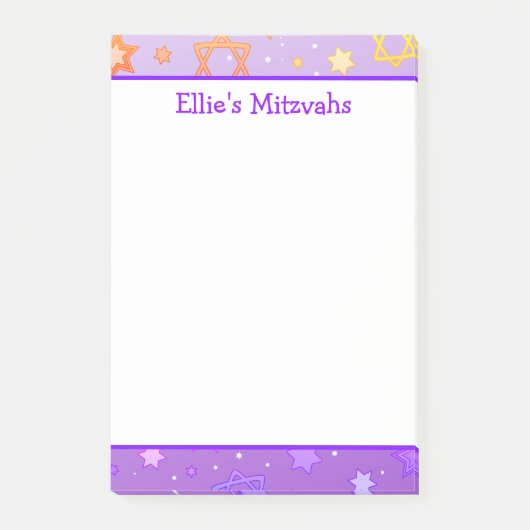 Mitzvah-notities - Paarse ster van David Post-it® Notes (Voorkant)