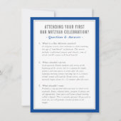 MITZVAH service info questions advice blue gray Kaart (Voorkant)