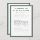 MITZVAH service information questions advice green Kaart (Voorkant / Achterkant)