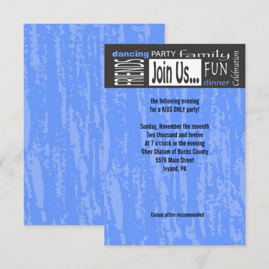 MITZVAH WORDS GEZEGDEN Bar Bat Party-opnamekaart Kaart (Voorkant / Achterkant)