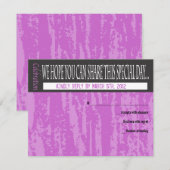 MITZVAH WORDS GEZEGDEN Bar Bat Reply Card RSVP Kaartje (Voorkant / Achterkant)