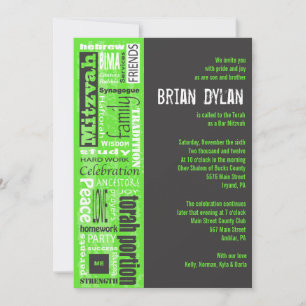 MITZVAH WORDS GEZEGDEN Bar Bat Uitnodiging