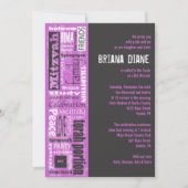 MITZVAH WORDS GEZEGDEN Bar Bat Uitnodiging (Voorkant)