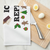 Mix Bakken Ijs Herhaal! met Kerstmis Theedoek (Quarter Fold)