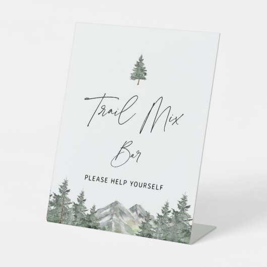 Mix Bar voor winterreizen Baby shower Reclamebord Met Voetstuk (Voorkant)