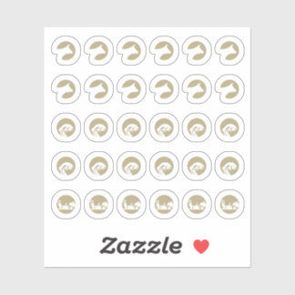 Mix Beef Fish Vegetarian Meal Choice Wedding Sticker