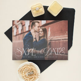 Mix belettering Moderne foto Opslaan van de datum Save The Date