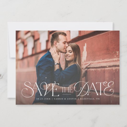 Mix belettering Moderne foto Opslaan van de datum Save The Date (Voorkant)