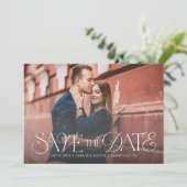 Mix belettering Moderne foto Opslaan van de datum Save The Date (Staand voorkant)