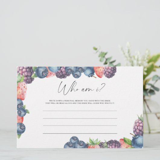 Mix berries - Wie ben ik vrijgezellenfeest spel Briefpapier (Staand voorkant)