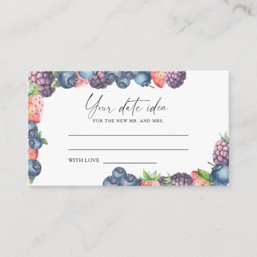 Mix bessen - Date nacht ideeën \ Date pot Informatiekaartje (Voorkant)