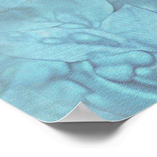 Mix Blue Pattern, Feathers & Gold lijst Poster (Hoek)