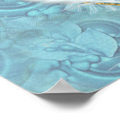 Mix Blue Pattern, Feathers & White Lace Poster (Hoek)