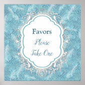 Mix Blue Pattern, Feathers & White Lace Poster (Voorkant)