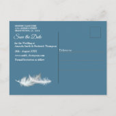 Mix Blue Pattern Repeats & White Lace Aankondigingskaart (Achterkant)