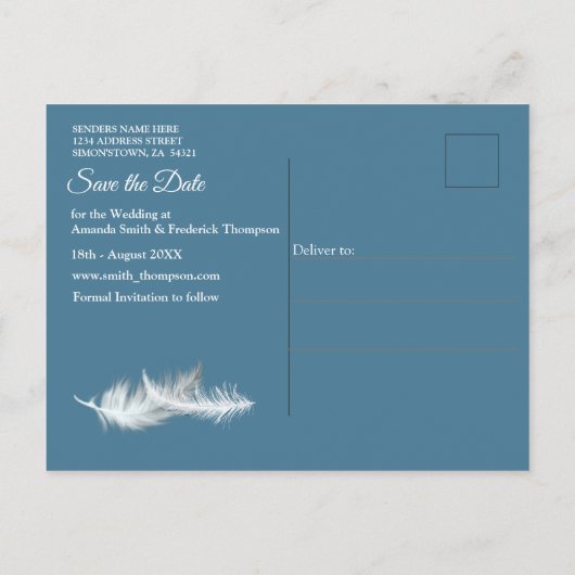 Mix Blue Pattern Repeats & White Lace Aankondigingskaart (Achterkant)