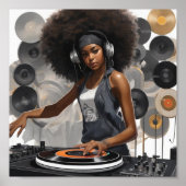 Mix dj girl poster (Voorkant)