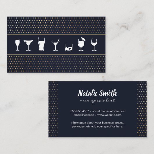 Mix Drinks | Cocktails | Bartender Visitekaartje (Voorkant / Achterkant)