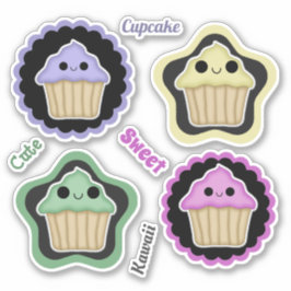 Mix en Match Kawaii Cupcakes Sticker