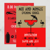 Mix en meng een cocktailparty kaart (Voorkant / Achterkant)