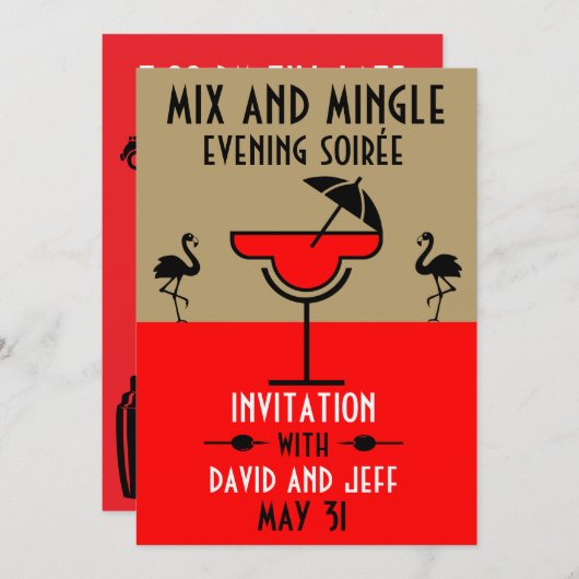 Mix en meng een cocktailparty kaart (Voorkant / Achterkant)