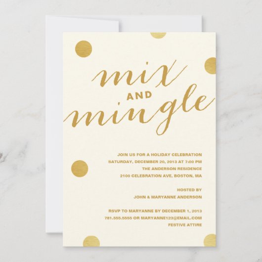 MIX- en MINGLE GOLD-STIPPEN | VERZOEK VAN DE PARTI Kaart (Voorkant)