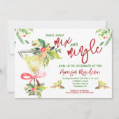 Mix en Mingle Kerstfeest, Cocktail Kerstmis Kaart (Voorkant)