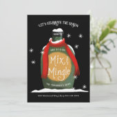 Mix en Mingle Kerstmis Cocktail Party Kaart (Staand voorkant)