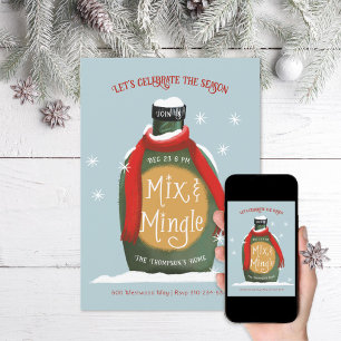 Mix en Mingle Kerstmis Cocktail Party Kaart