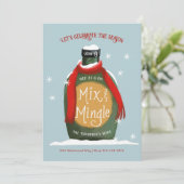 Mix en Mingle Kerstmis Cocktail Party Kaart (Staand voorkant)