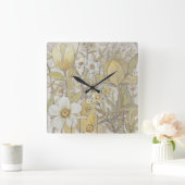 Mix Floral Vierkante Klok (Huis)