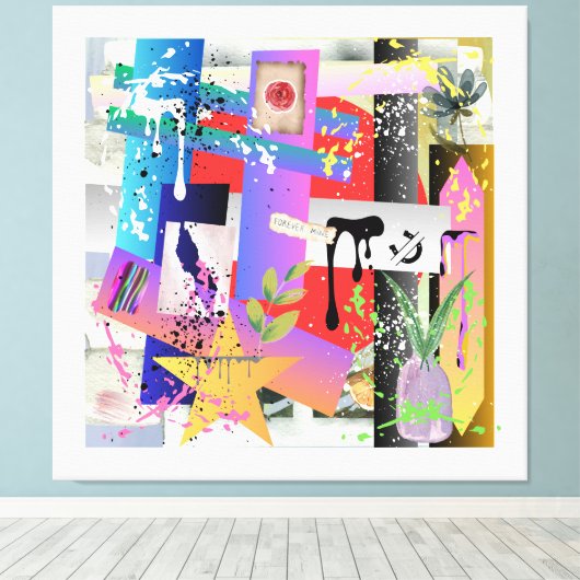 Mix het! canvas afdruk (Insitu (Houten vloer))