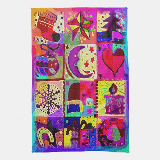 Mix kerstdecoratie theedoek (Verticaal)