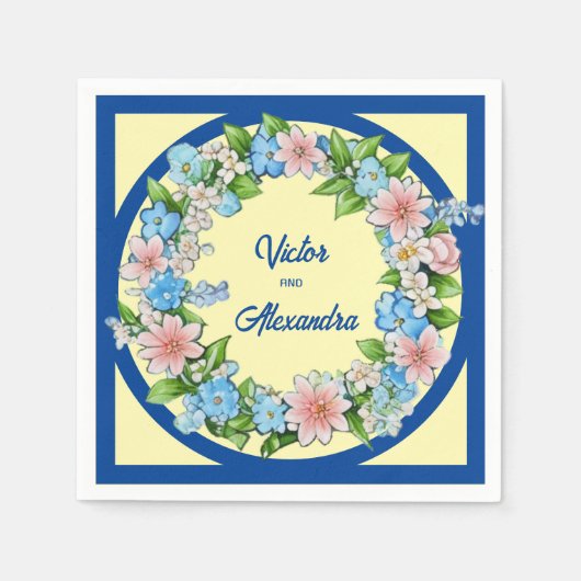 Mix Kleur Floral Servet (Voorkant)