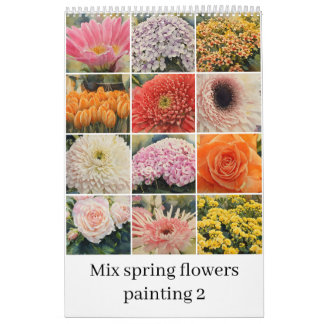Mix lentebloemen waterverf schilderij 2 kalender