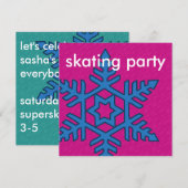 Mix & Match Collectie Winter Snowflake Ice Schaats Kaart (Voorkant / Achterkant)