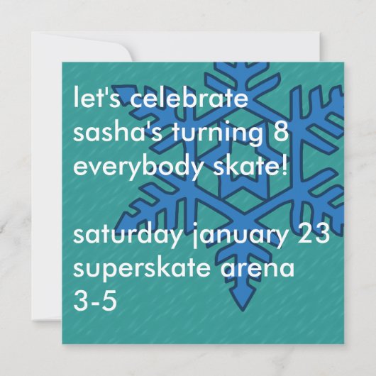 Mix & Match Collectie Winter Snowflake Ice Schaats Kaart (Achterkant)